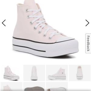Baby pink, Hi Top, Platform Converse. Size 8